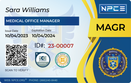 Medical office manager Card
